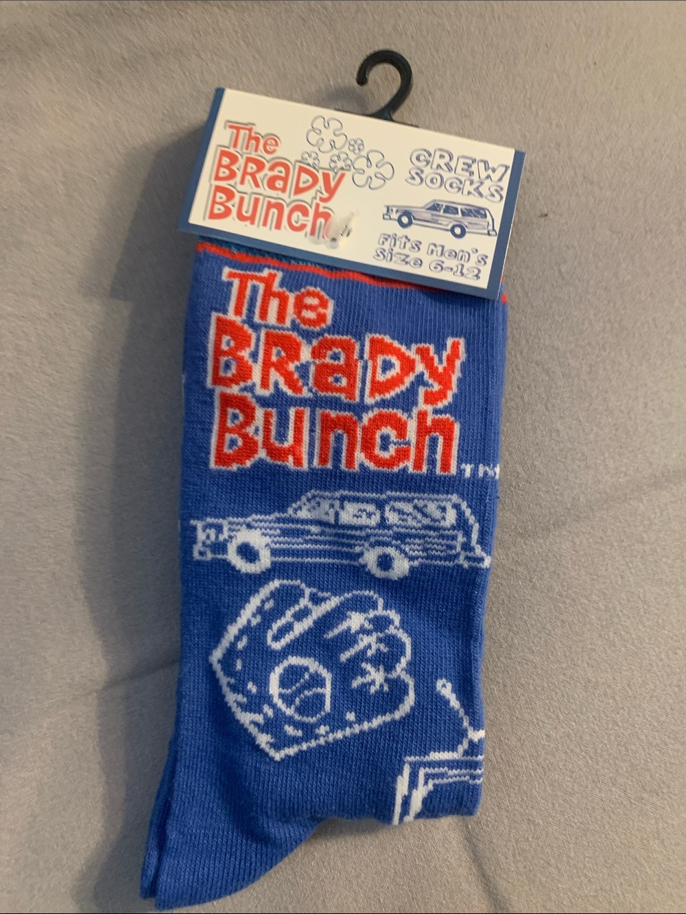 🆕- The Brady Bunch Blue Crew Socks with Retro Logo